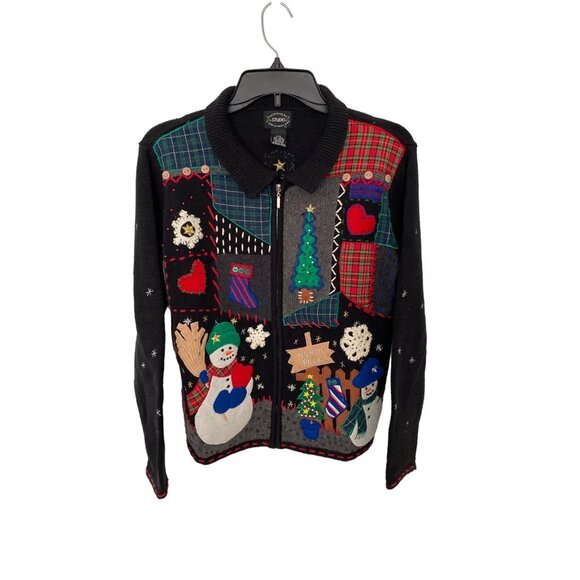 Vintage 90's Women's Designers Original Studio Festive Holiday Sweater Size S - Picture 1 of 12